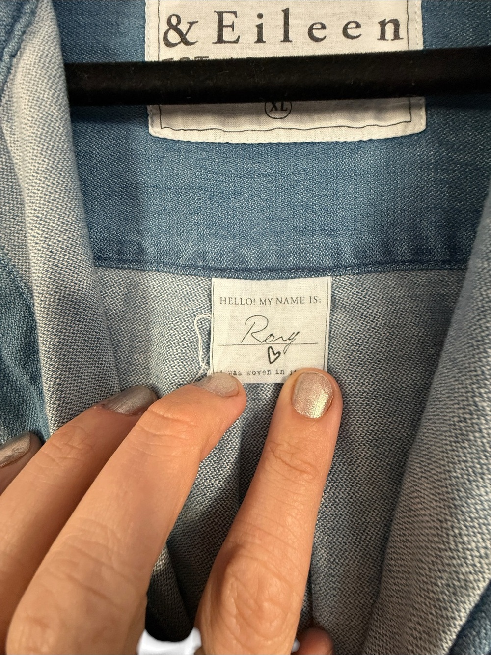 Frank & Eileen Rory Shirtdress in Vintage Stonewashed Indigo XL - Picture 6 of 10